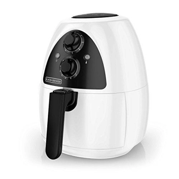 Black+Decker Purify 2-Liter Air Fryer, White/Black, Hf100Wd