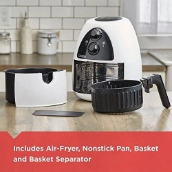 Black+Decker Purify 2-Liter Air Fryer, White/Black, Hf100Wd