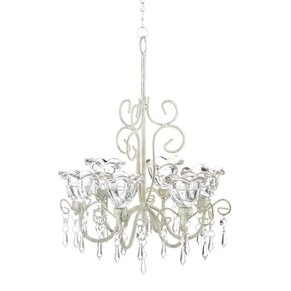 Zings & Thingz 57071441 Crystal Blossom Chandelier, White