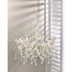 Zings & Thingz 57071441 Crystal Blossom Chandelier, White