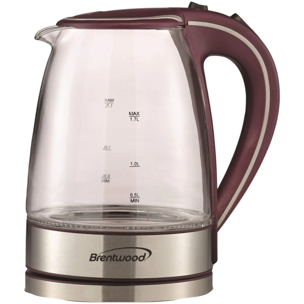 Brentwood Cordless Electric Kettle Glass, 1.7L, Purple