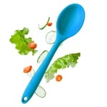 Starpack Basic Silicone Spoon For Cooking - Dishwasher Safe Mixing Spoon For Baking - Rubber Spoon With Heat Resistance Up To 480F - Hygienic Mixing Spoon For Cooking & Serving (Teal Blue)