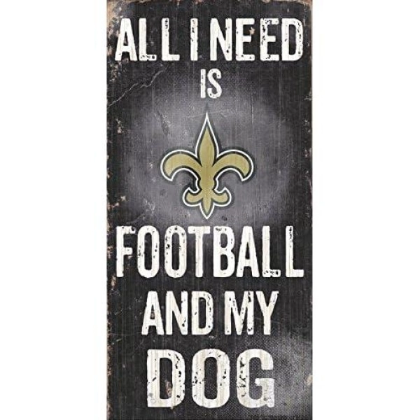 New Orleans Saints Wood Sign - Football And Dog 6