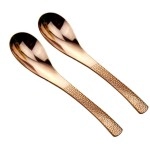 Rforply Copper Tableware 6.2 Inch Soup Spoon Pack Of 2 (Brass)
