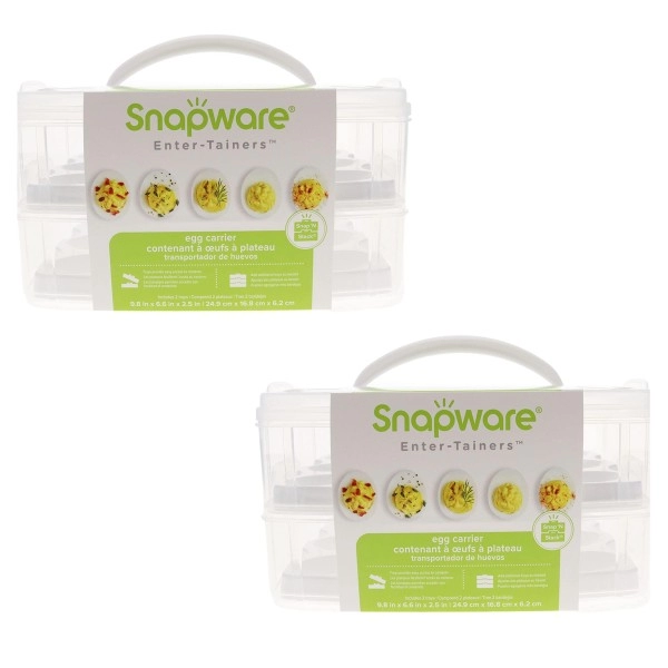 Snapware Snap N Stack 2-Layer Food Storage With Egg Holder Trays - 2 Pack