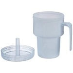 Sammons Preston Kennedy Cup, Spillproof Adult Sippy Cup With Handle & Secure Lid,7 Oz. No Spill Cups To Drink Warm & Cold Liquids Lying Down, Daily Living Glasses For Disabled & Elderly With Weak Grip