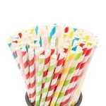 100Pcs Biodegradable Paper Straws Bulk, Assorted Rainbow Colors Striped Drinking Straws For Juice, Shakes, Cocktail, Coffee,Soda, Milkshakes, Smoothies,Celebration Parties And Arts Crafts Projects