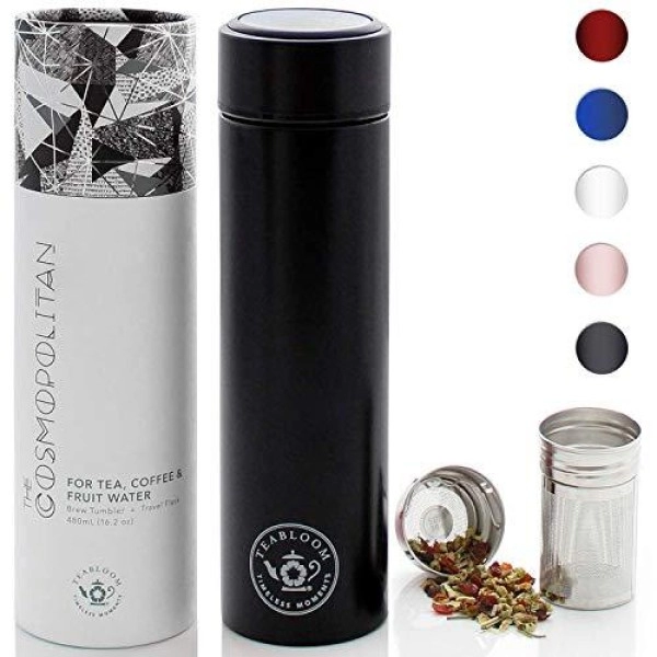 Teabloom - The Original All-Brew Travel Tumbler & Thermos Oprahs Favorite 16Oz/480Ml Insulated Water Bottle/Tea Flask/Cold Brew Coffee Mug