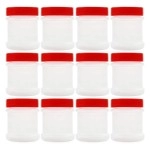 Cornucopia Brands Mini Plastic Spice Jars W/Sifters (12-Pack, Red); 2 Tablespoon Capacity (1 Fluid Ounce) Spice Bottles Great For Travel, Glitter, Gifts, Favors, Etc.