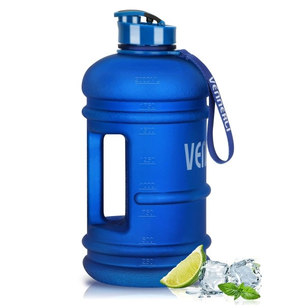 Vennerli Half Gallon Water Bottle 2.2L Large Sports Water Bottle With Handle 74Oz Bpa-Free Reusable Plastic Water Jugs Leakproof Hydro Bottle For Gym Yoga Travel Camping Cycling Outdoor Sports