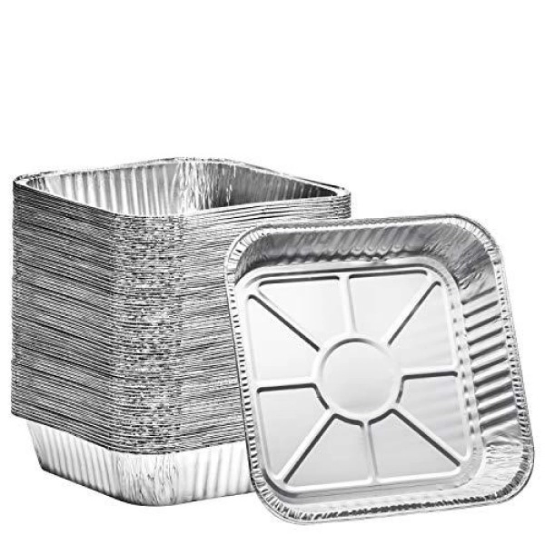 8X8 Disposable Aluminum Pans With Lids - 10 Pack Foil Pans For Cooking, Baking Cakes, Roasting & Homemade Breads - Disposable Food Containers With Foil Lids