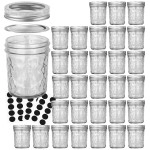 Verones Mason Jars 6 Oz, 30 Pack 6Oz Mason Jars Canning Jars Jelly Jars With Lids, Ideal For Jam, Honey, Wedding Favors, Shower Favors