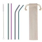 4Pcs Reusable Metal Straws,8.5