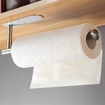 Taozun Self Adhesive Paper Towel Holder - Under Cabinet Paper Towel Rack For Kitchen, Sus304 Brushed Stainless Steel (No Drilling)