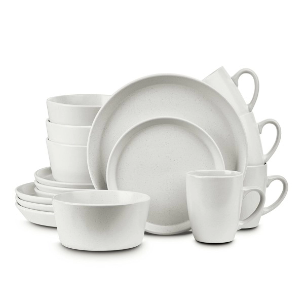 Stone Lain Albie 16-Piece Dinnerware Set Stoneware, White