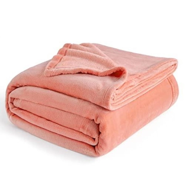 Bedsure Fleece Blankets King Size Coral Pink - Bed Blanket Soft Lightweight Plush Cozy Fuzzy Luxury Microfiber, 108X90 Inches