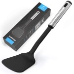 Zulay Premium Nylon Spatula (12.5 Inch) - Flexible Nylon Spatula Turner With Stainless Steel Ergonomic Handle - Non-Stick & Non-Scratch Flexible Spatula For Kitchen