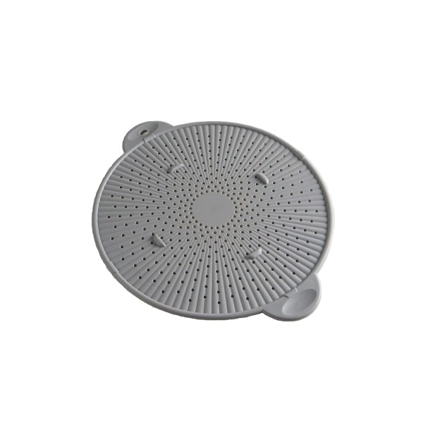 Simply Served Silicone Splatter Screen, Multi-Use Kitchen Tool, Protect Stovetop And Counters, 3-In-1 Silicone Kitchen Trivet, Splatter Screen, And Colander Lid, Gray