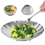 Steamer Basket Stainless Steel Instant Pot Accessories For Food And Vegetable, Zocy Premium Expandable Steam Basket To Fit Various Size Pots Medium (6.1