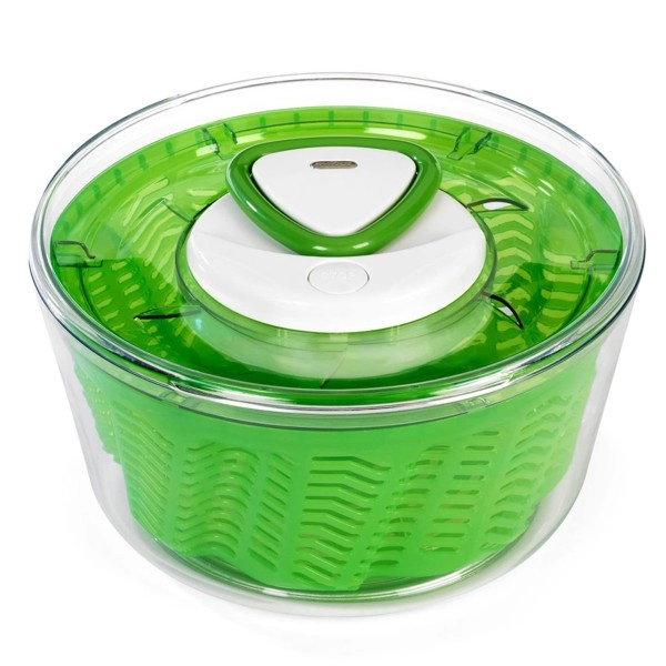 Zyliss Easy Spin 2 Aquavent Salad Spinner - Bpa Free Lettuce & Vegetable Spinner - Easy Spin Lettuce Dryer - Salad Spinner With Aquavent Drying System - 4-6 Serving Salad Dryer - Green, Large