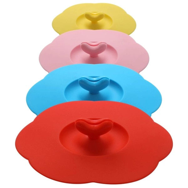 Keweilian Silicone Cup Covers (Set Of 4) , Multicolored Silicone Lids For Mugs, Cups, Tea Pots,Flexible Mug Covers,Hot Cup Lids For Coffee & Tea