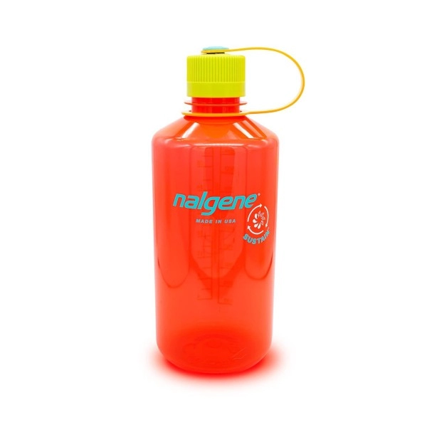 Nalgene Sustain Tritan Bpa-Free Water Bottle Made With Material Derived From 50% Plastic Waste, 32 Oz, Narrow Mouth, Pomegranate Sustain