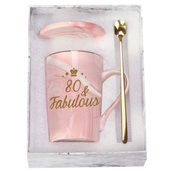 Toshiy 80Th Birthday Gifts For Women 80 And Fabulous Mug Fabulous 80Th Birthday Mug 80 Fabulous Mug 80Th Anniversaries Gifts 80Th Gifts Idea For Women Her Wife Mom Grandma Sister Bff Friend 14 Ounce