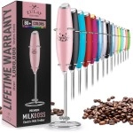 Zulay Powerful Milk Frother Handheld Foam Maker For Lattes - Whisk Drink Mixer For Coffee, Mini Foamer For Cappuccino, Frappe, Matcha, Hot Chocolate By Milk Boss (Be Yourself - Pink)