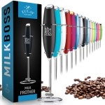 Zulay Powerful Milk Frother Handheld Foam Maker For Lattes - Whisk Drink Mixer For Coffee, Mini Foamer For Cappuccino, Frappe, Matcha, Hot Chocolate By Milk Boss (You Got This - Black)