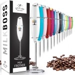 Zulay Powerful Milk Frother Handheld Foam Maker For Lattes - Whisk Drink Mixer For Coffee, Mini Foamer For Cappuccino, Frappe, Matcha, Hot Chocolate By Milk Boss (Tree Of Life - White)