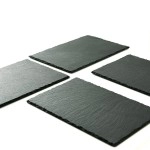 Cakocaco Set Of 4 Pieces 12 X8 Inch Large Slate Stone Platter Cheese Board Bulk Serving Tray For Meat Entertaining Dining Placement