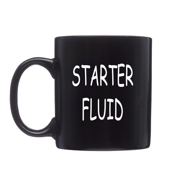 Rogue River Tactical Funny Novelty Mechanic Coffee Mug - Starter Fluid Cup, Great Gift Idea For Men, Car Enthusiast, Brother Or Friend, 11 Oz, Black