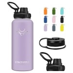 Stacegeele Insulated Vacuum Water Bottle With Spout Lid & Screw On Top Stainless Steel Flask For Kids Leak Proof Lightweight Eco Friendly 18Oz / 24Oz / 32 Oz / 40Oz(40Oz Purple)