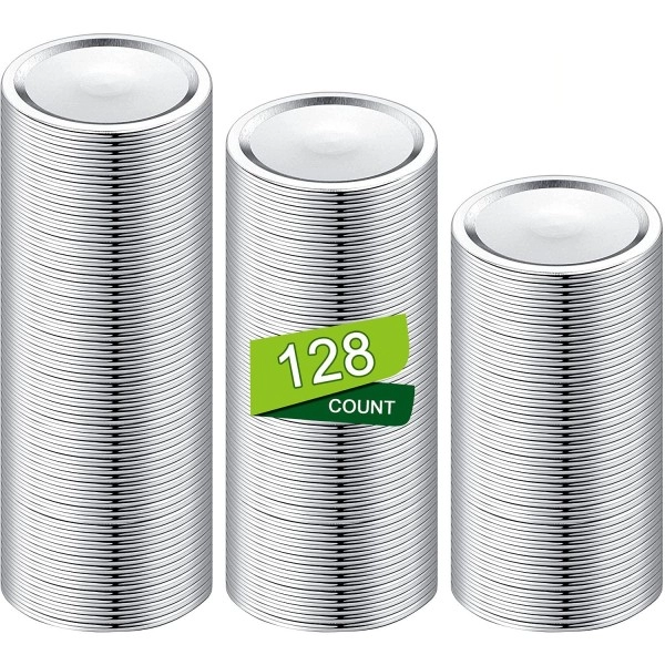 128 - Count ,Regular Mouth Canning Lids For Ball, Kerr Jars - Split-Type Metal Lids For Mason Jar, Airtight Sealed -Food Grade Material