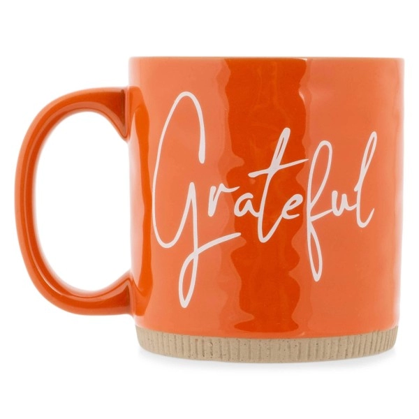 Lighthouse Christian Products Powerful Words Grateful 15 Ounce Ceramic Stoneware Coffee Mug, Burnt Orange