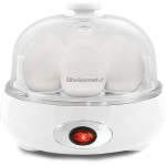 Elite Gourmet Egc007Chw Easy Electric 7 Egg Capacity Cooker, Poacher, Omelet Maker, Scrambled, Soft, Medium, Hard Boiled With Auto Shut-Off And Buzzer, Bpa Free, Classic White