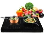 Megachef Portable Dual Induction Cooktop, Black