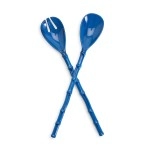 Two'S Company Set Of 2 Blue Bamboo Touch Accent Salad Servers.
