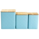Megachef 3 Piece Square Iron Canister Set In Turquoise