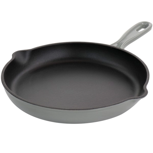 Megachef Round 10.25 Inch Enameled Cast Iron Skillet In Gray