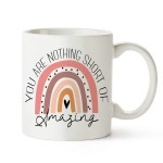 Fatbaby You Are Nothing Short Of Amazing Mug,Inspirational,Thoughtful,Encouragement Thank You Gifts For Women,Pastel Rainbow Quote Mug For Sisters,Daughter,Friends,Kids,Coworker 11Oz Tea Cup