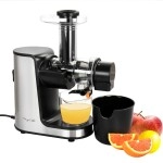 Megachef Masticating Slow Juicer Extractor With Reverse Function, Cold Press Juicer Machine With Quiet Motor, Chrome Silver