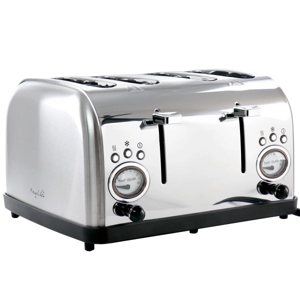 Megachef 4 Slice Wide Slot Toaster With Variable Browning In Silver